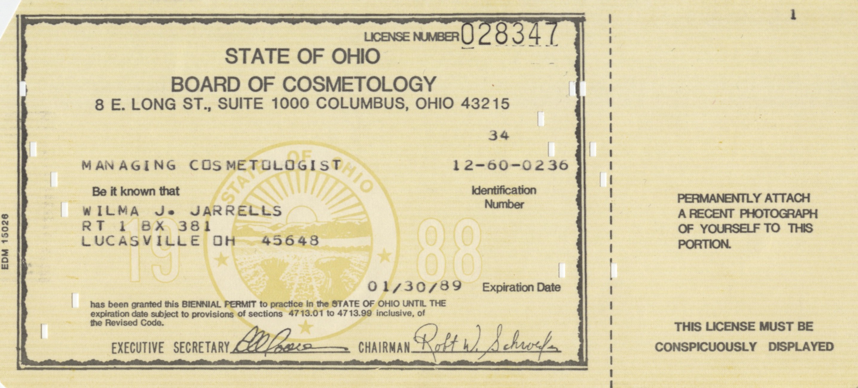 board of cosmetology license verification