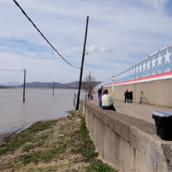 2018 Ohio River Flood at Portsmouth: Wall of Stars Looking West Bound
