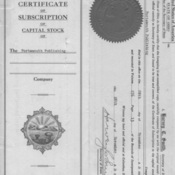 Certificate of Subscription Portsmouth Publishing Company