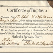 Certificate of Baptism<br /><br />
Ralph Millison