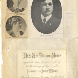 Miss Nannie Spencer; Miss Rose Kieper; Prof. J. I. Hudson; Moore &amp; Ricker Wedding invitation.