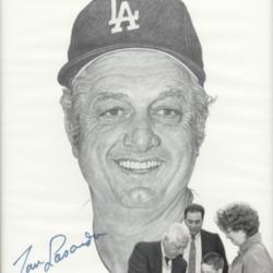 Autographed Tommy Lasorda Drawing