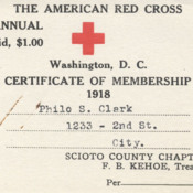 Philo S. Clark-Red Cross Membership Card