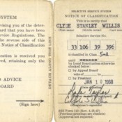 Selective Service System Notice of Classification for Clyde Willis